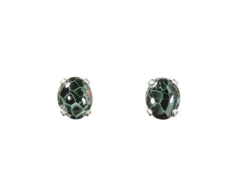Greenstone earrings 9 x 7mm  3402