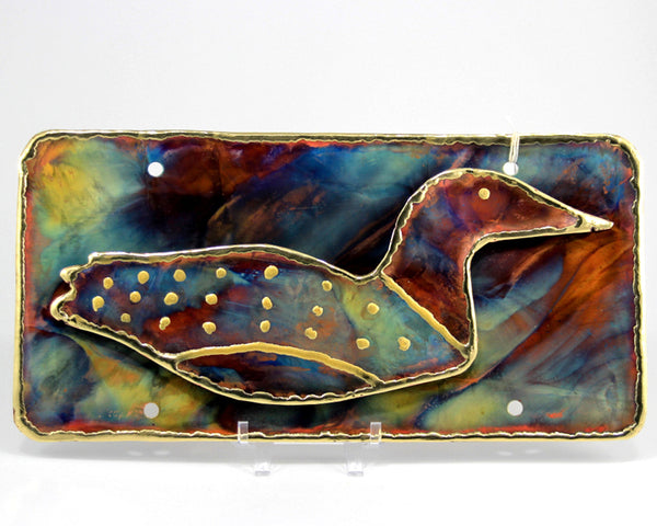Copper Art Loon License Plate