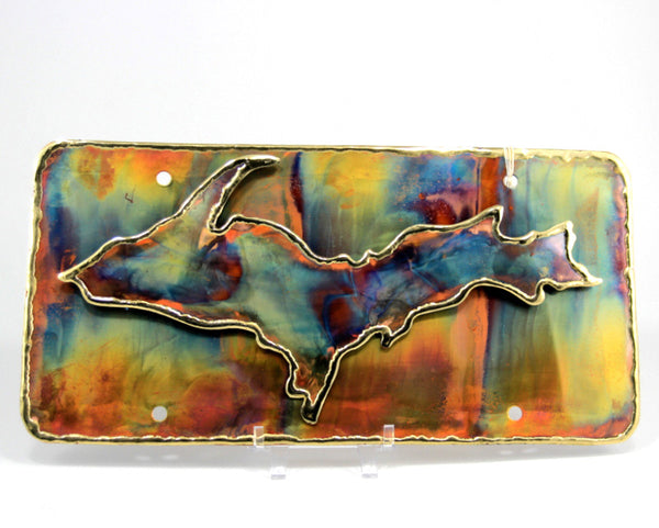 Copper Art Upper Peninsula License Plate