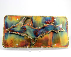 Copper Art Upper Peninsula License Plate