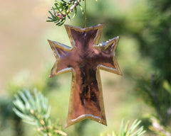 Copper Art Cross Ornament