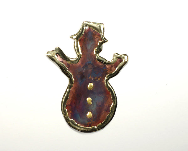Copper Art Snowman Magnet Small
