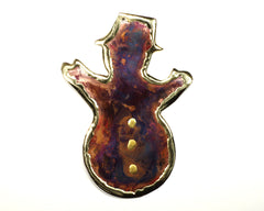 Copper Art Snowman Ornament Large