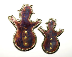 Copper Art Snowman Ornament Large