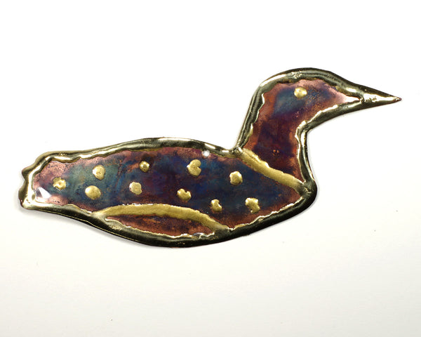 Copper Art Loon Ornament