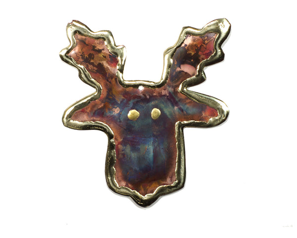 Copper Art Moose Head Ornament