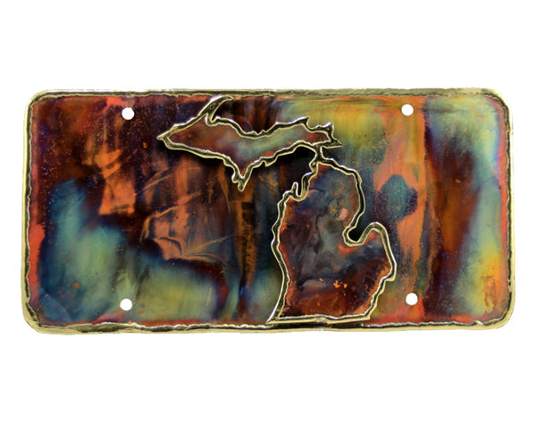 Copper Art Full Michigan License Plate