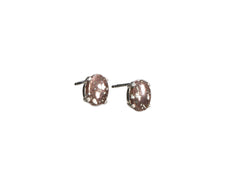 Copper Firebrick  8 X 6mm post earrings  4939