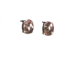 Copper Firebrick  10 X 8mm post earrings  4942