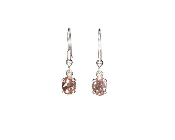 Copper Firebrick  8 X 6 mm dangle earrings  4945