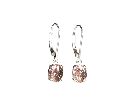 Copper Firebrick  9 X 7mm dangle earrings  4948