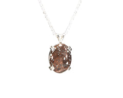 Copper Firebrick  15 x 12mm pendant   4926
