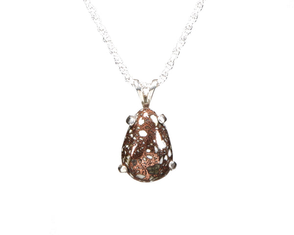 Copper Firebrick  11 x 9mm Pear pendant   4929