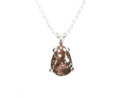 Copper Firebrick  11 x 9mm Pear pendant   4929