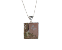 Copper Silver Half-Breed Square Bezel Set Pendant 5363