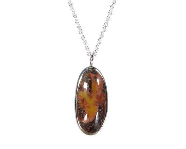 Datolite 22 x 10mm Bezel Set Pendant 5340