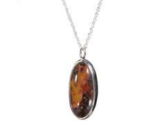 Datolite 22 x 10mm Bezel Set Pendant 5340