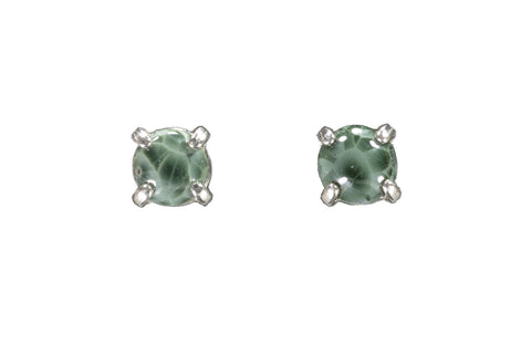 Greenstone Earrings  6 mm  4538