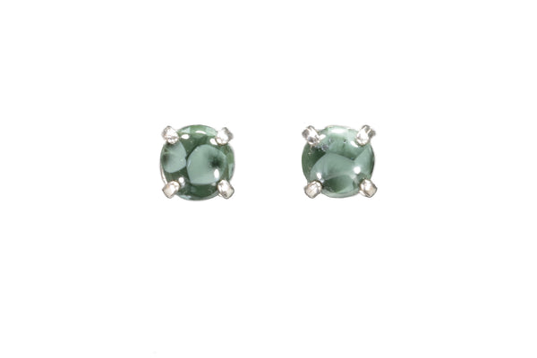 6mm Greenstone Earrings  4541