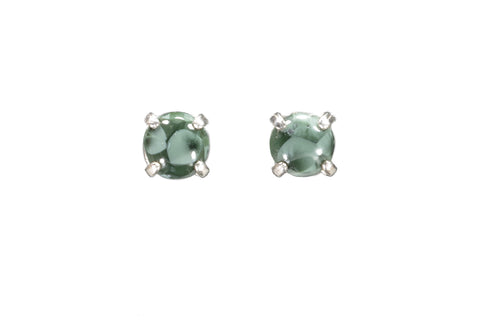 6mm Greenstone Earrings  4541