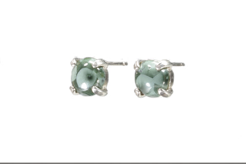 6mm Greenstone Earrings  4541