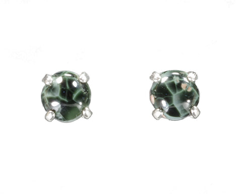 Greenstone Earrings  6mm   4544