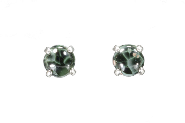 Greenstone Earrings  6mm   4544