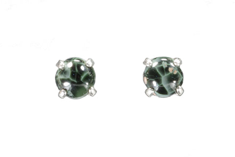 Greenstone Earrings 6mm with Pink Prehnite  4544