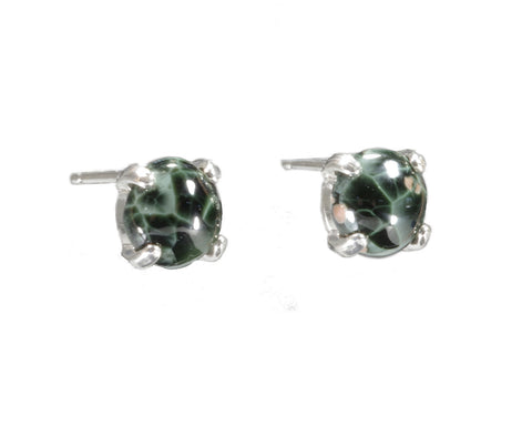Greenstone Earrings  6mm   4544
