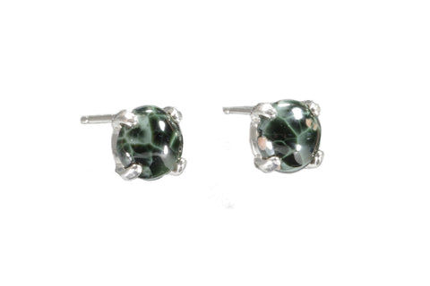 Greenstone Earrings 6mm with Pink Prehnite  4544