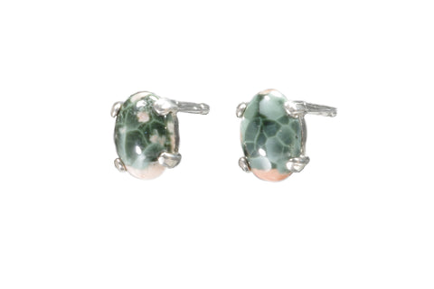 Greenstone Earrings  7x5mm  4547