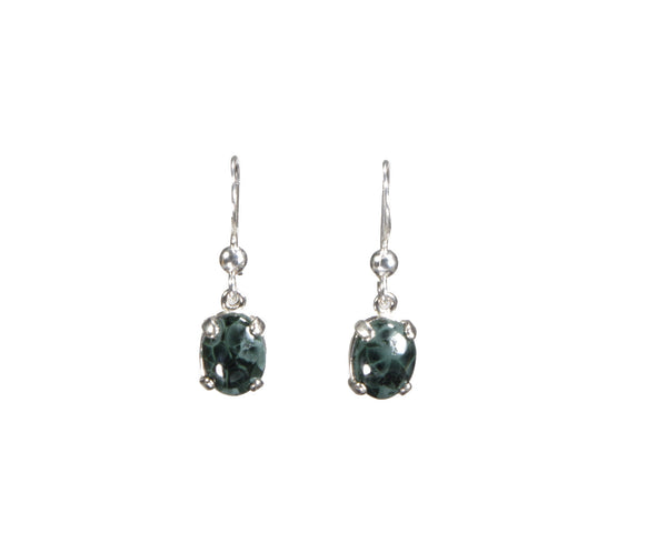 Greenstone Dangle Earrings 9 x 7mm 4911