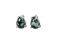 Greenstone Earrings 11 x 8mm  Pear cut 4954