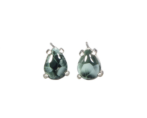 Greenstone Earrings 11 x 8mm  Pear cut 4954