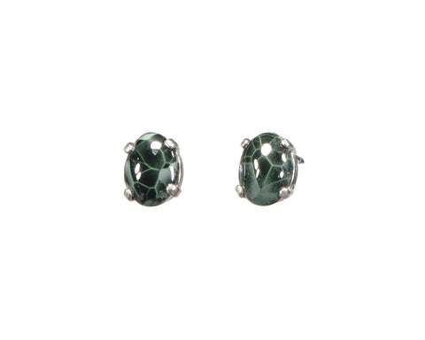 Greenstone Earrings 8x6mm  4957