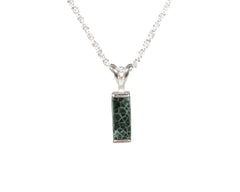Greenstone  9 x 4mm Rectangle S.S. Pendant 5311