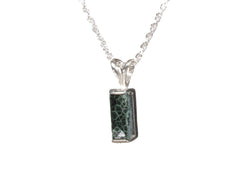 Greenstone  9 x 4mm Rectangle S.S. Pendant 5311