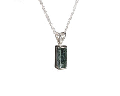 Greenstone  9 x 4mm Rectangle S.S. Pendant 5311