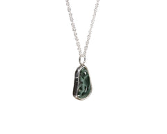 Greenstone Freeform 12 x 6mm Bezel Set Pendant 214 5331