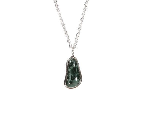Greenstone Freeform 12 x 6mm Bezel Set Pendant 214 5331
