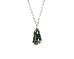 Greenstone Freeform 12 x 6mm Bezel Set Pendant 214 5331