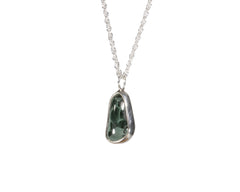 Greenstone Freeform 12 x 6mm Bezel Set Pendant 214 5331