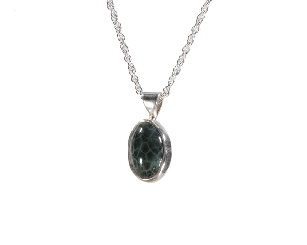 Greenstone Bezel Set 12 x 10mm Pendant 256