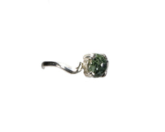 Greenstone Ring  7mm  Swirl setting  4977