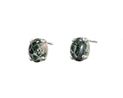 Greenstone earrings 9 x 7mm  3402