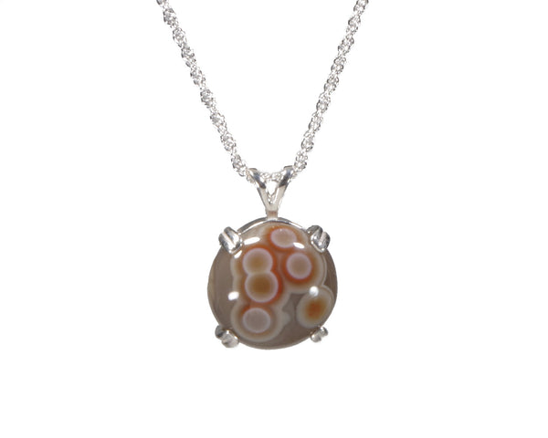 Lake Superior Eye Agate Pendant 14mm  4873