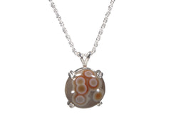 Lake Superior Eye Agate Pendant 14mm  4873