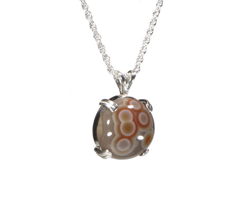 Lake Superior Eye Agate Pendant 14mm  4873