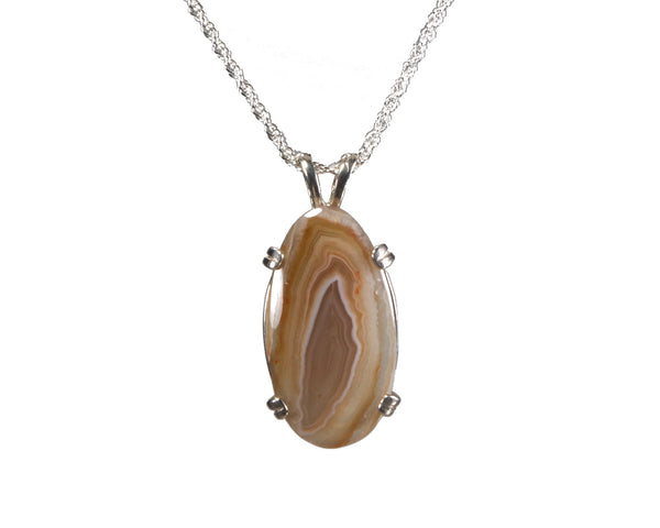 Lake Superior Agate Pendant 24mm x 12mm  4886