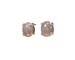 Lake Superior Agate Earrings 11mm x 9mm  4891